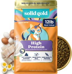 Solid Gold High Protein Wild Alaskan Pollock & Eggs Recipe Grain-Free Dry Cat Food, 12-lb bag