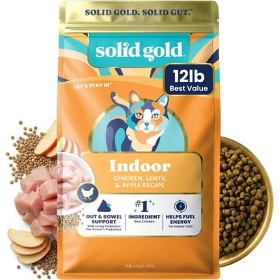 Solid Gold Solid Gold Real Chicken, Lentil & Apple Recipe Grain-Free Indoor Dry Cat Food, 12-lb bag