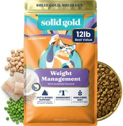 Solid Gold Weight Control Alaskan Pollock Grain-Free Gut Health Dry Cat Food, 12-lb bag