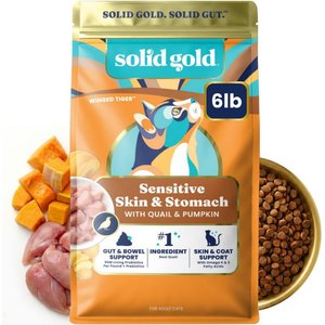 Solid Gold Sensitive Stomach Quail & Pumpkin Grain-Free Dry Cat Food, 6-lb bag