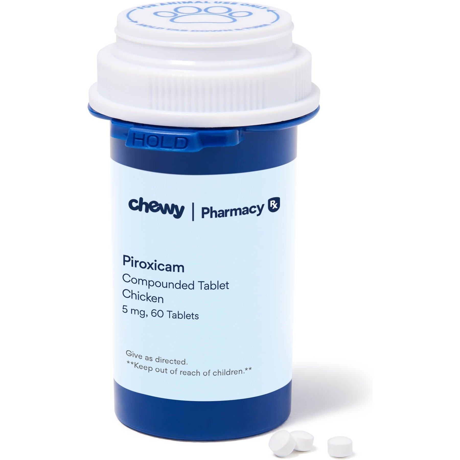 Piroxicam Compounded Chicken Tablet, 5 mg, 60 tablets for Veterinary use