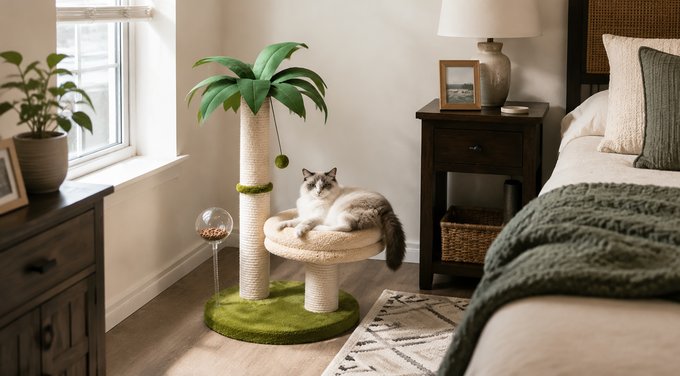 Multifunctional Ramp NONOPETS Multifunctional Cactus with Padded Top Perch Cat Tree, Green ...