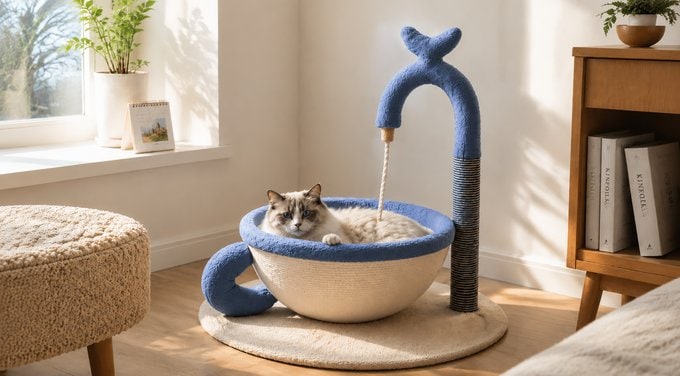 Multifunctional Ramp NONOPETS Multifunctional Cactus with Padded Top Perch Cat Tree, Green ...