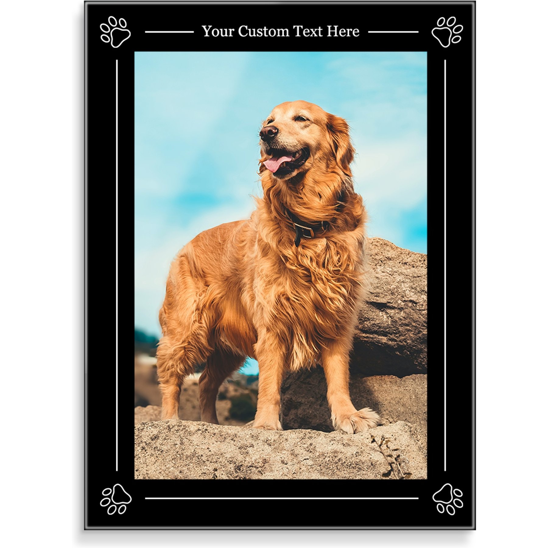 Fracture Pet Parent Custom Glass Print Original Finish Portrait with Color Border Picture Frame, Large