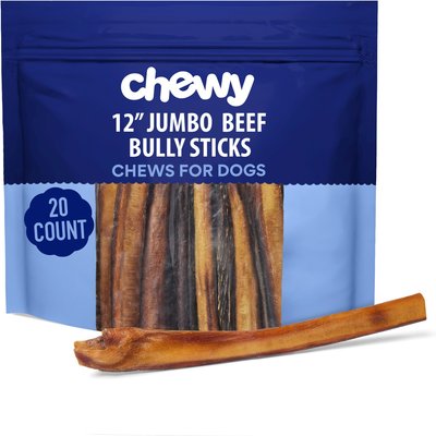 Chewy Made Chewy Made Jumbo Bully Stick 12" Dog Treats (FORMERLY BONES & CHEWS), 20 count