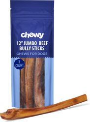 Chewy Made Jumbo Bully Stick 12" Dog Treats (FORMERLY BONES & CHEWS), 3 count