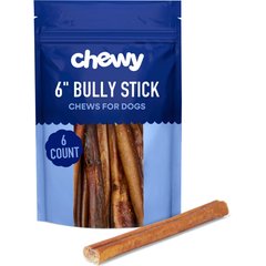 Chewy Made Standard Bully Stick 6" Dog Treats (FORMERLY BONES & CHEWS), 6 count