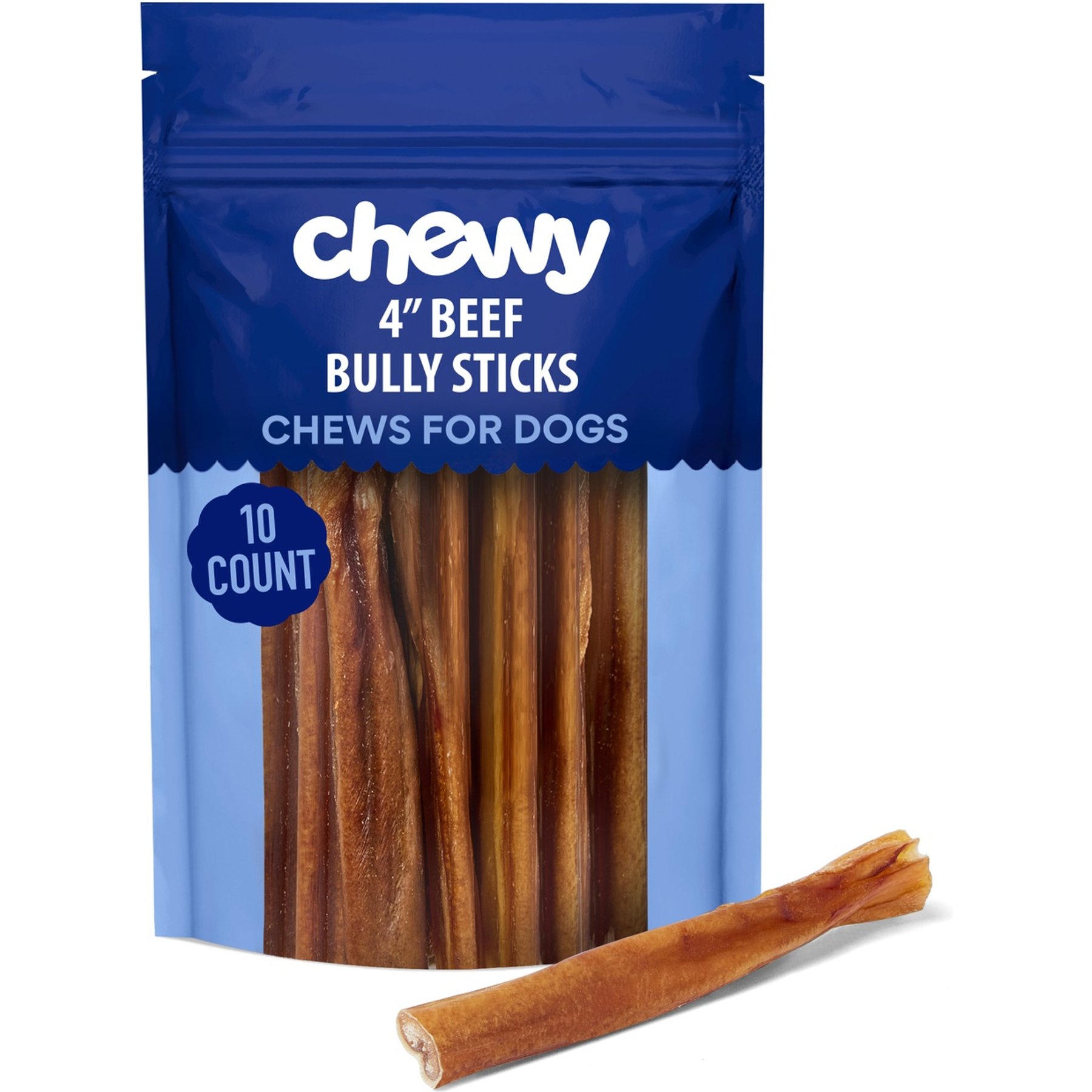 Chewy Made Standard Bully Stick 4" Dog Treats (FORMERLY BONES & CHEWS), 10 count