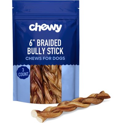 Chewy Made Chewy Made Braided Bully Stick 6" Dog Treats (FORMERLY BONES & CHEWS), 3 count
