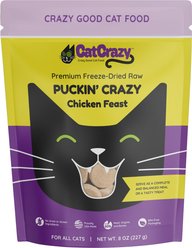 CatCrazy Puckin' Crazy All-Lifestages Grain-Free Chicken Feast Freeze-Dried Cat Food, 8-oz bag