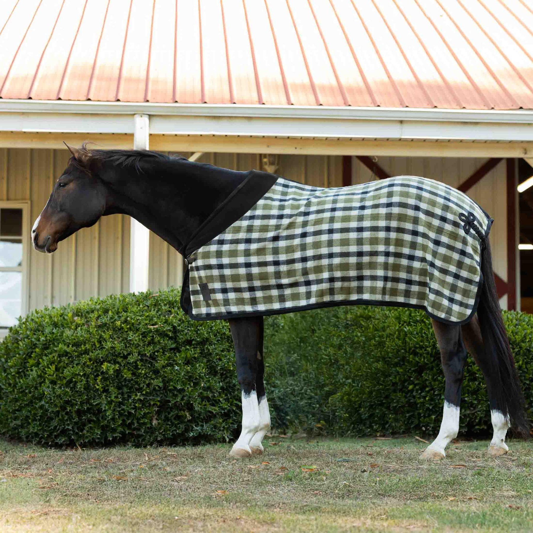 Equinavia Ulla Wool Horse Cooler, Black/Vanilla Cream, 84-in