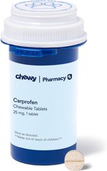 Carprofen (Generic) CHEWABLE TABLETS for Dogs, 25 mg, 1 chewable tablet slide 1 of 2