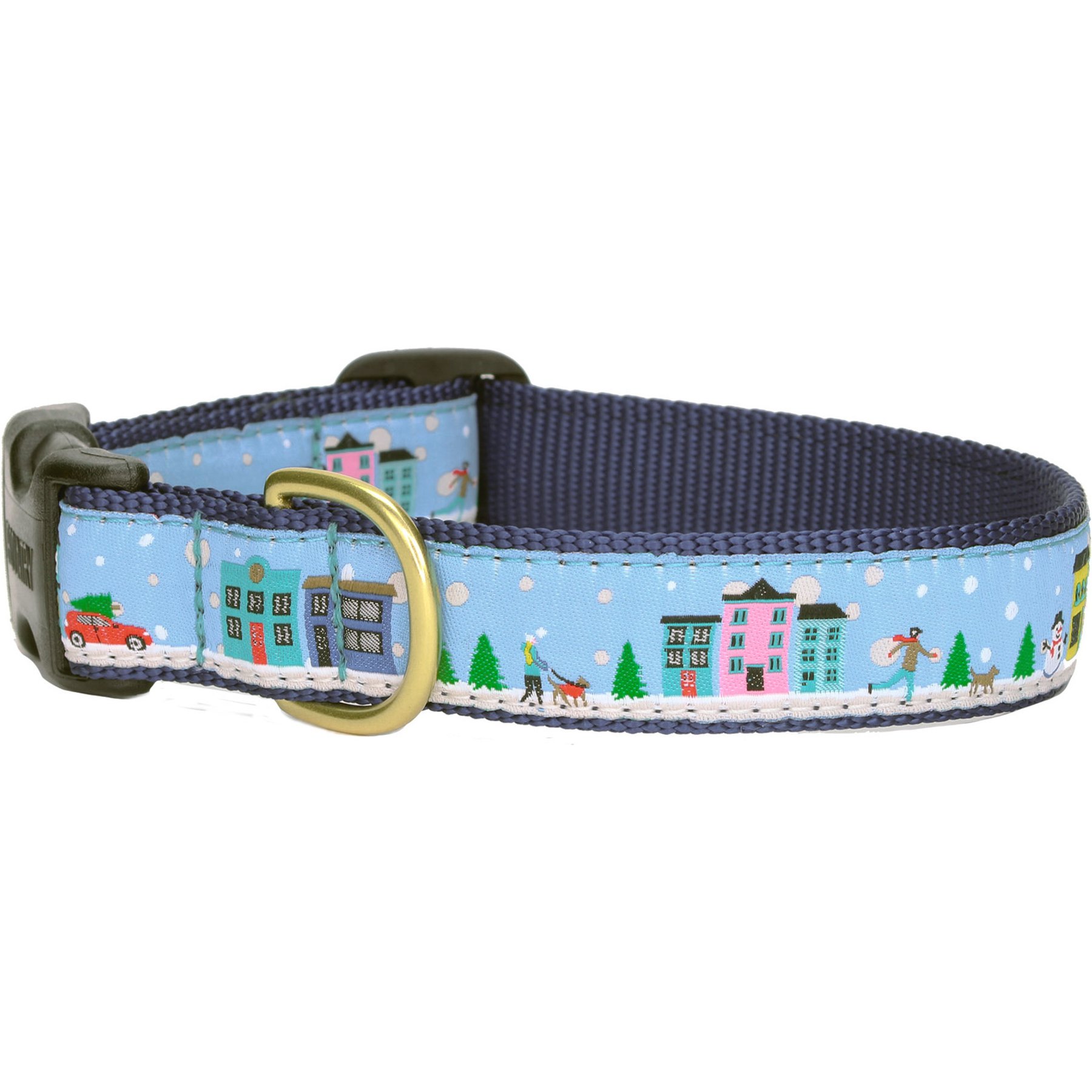 Up Country City Christmas Dog Collar, Wide: XX-Large