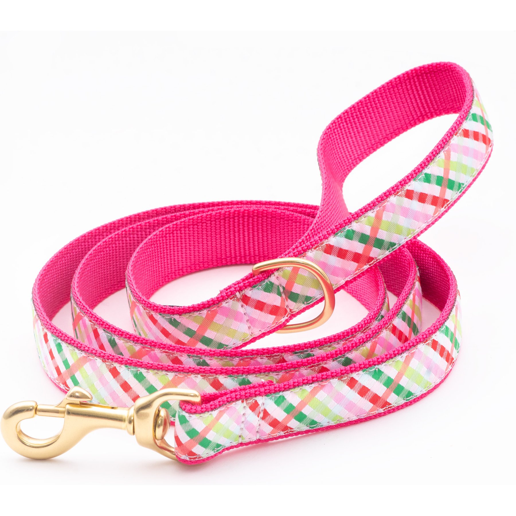 Up Country Gingham All The Way Lead Standard Dog Leash, Narrow: 5-ft long, 5/8-in wide