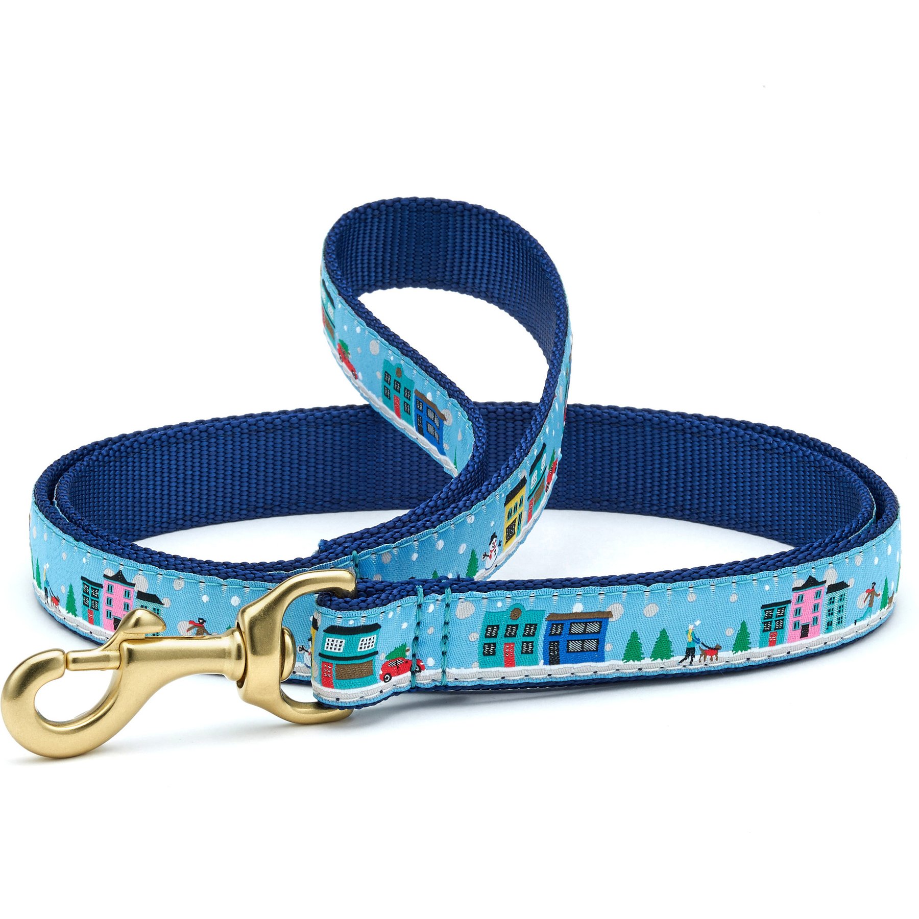 Up Country City Christmas Lead D-Ring Standard Dog Leash, Narrow: 5-ft long, 5/8-in wide