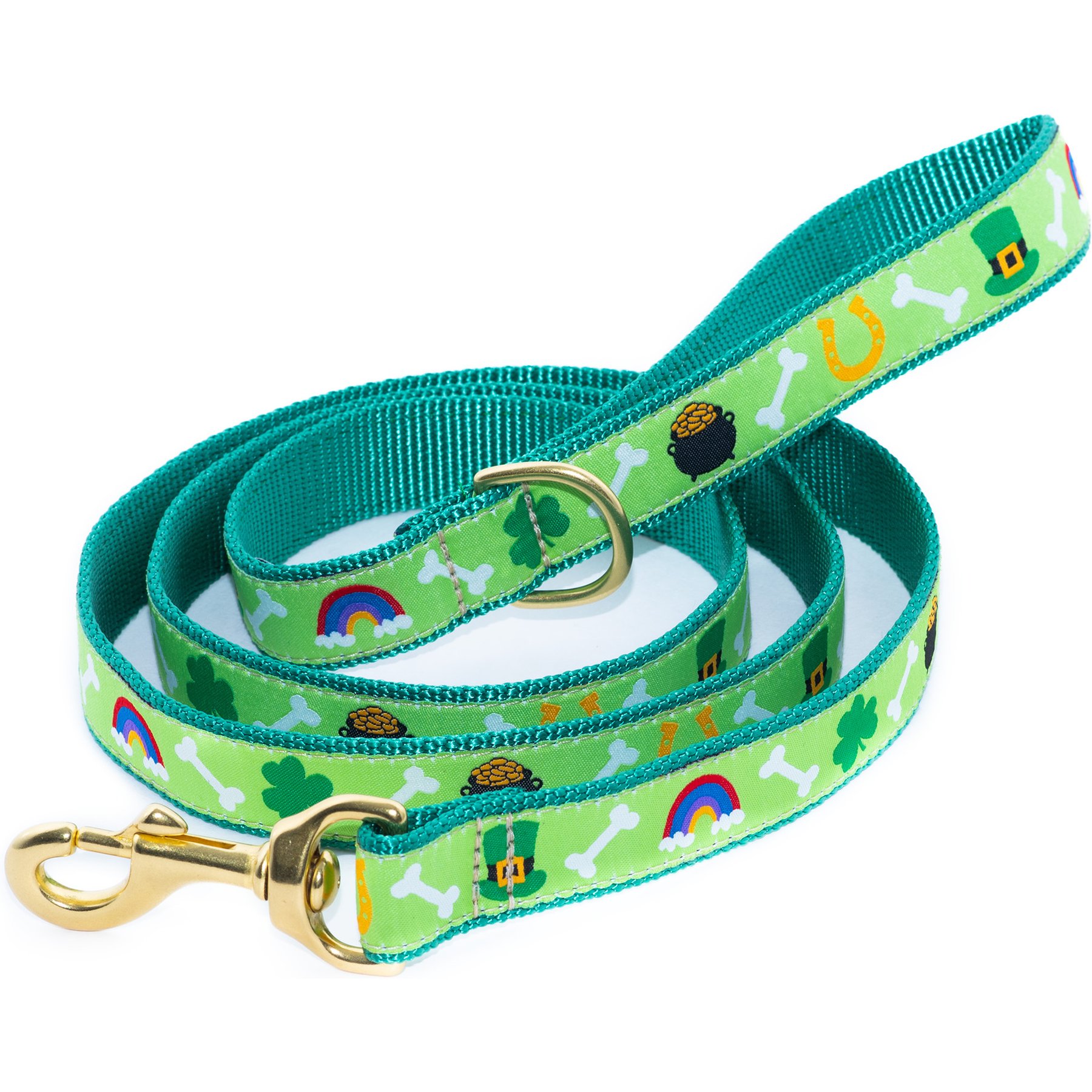 Up Country Lucky Charm Lead D-Ring Standard Dog Leash, Wide: 5-ft long, 1-in wide