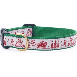 Up Country Christmas Toile Dog Collar, Narrow: Small