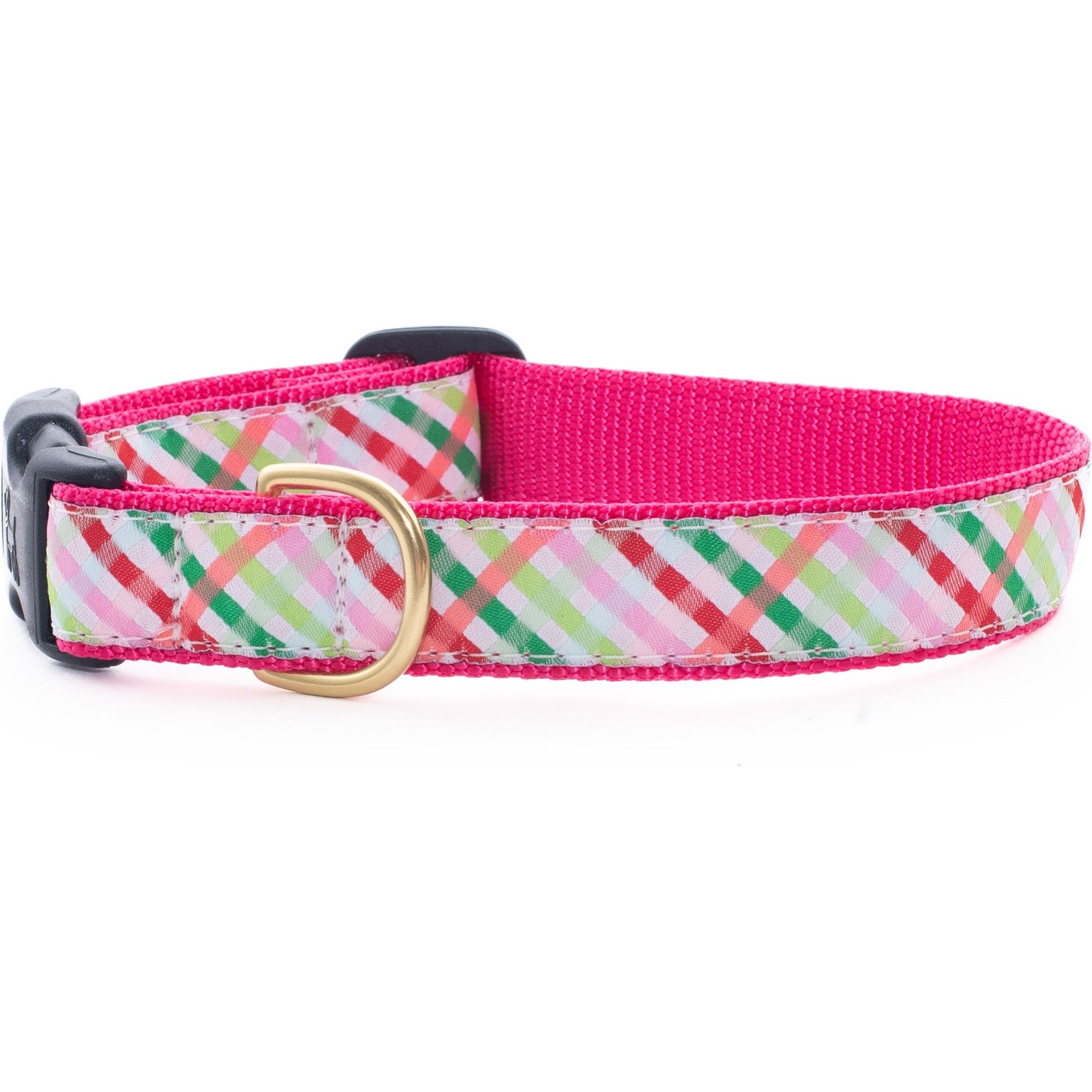 Up Country Gingham All The Way Dog Collar, Wide: X-Large