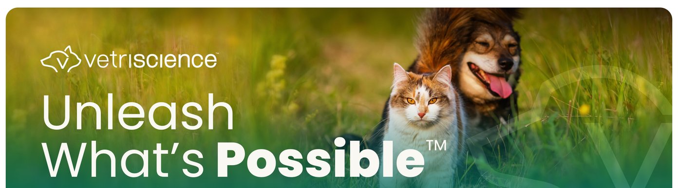 VetriScience presents the message, “Unleash What’s Possible.” No additional product details, benefits, ingredients, certifications, or formula claims are provided in this module.