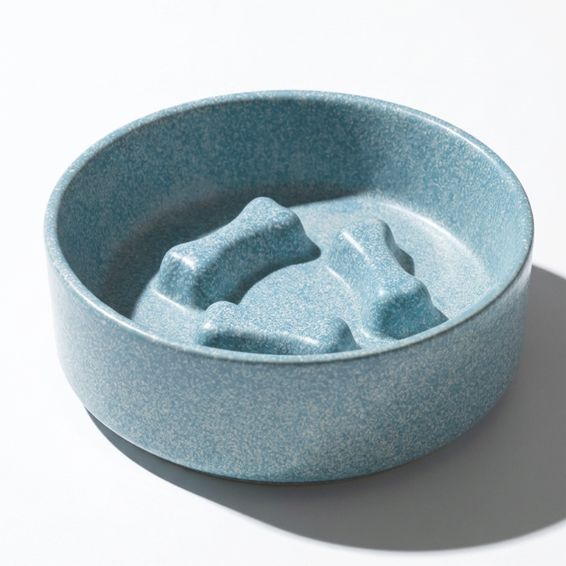 furrybaby Ceramic Slow Feeder Dogs & Cats Bowl, Medium: 6.4-in, Blue