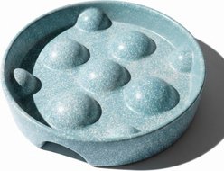 furrybaby Ball Ceramic Slow Feeder Dog & Cat Bowl, Blue, Large: 4-cup