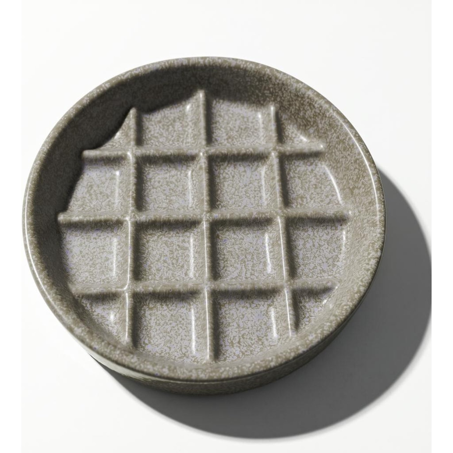 furrybaby Plaid Ceramic Slow Feeder Dog & Cat Bowl, Gray, Small: 2-cup