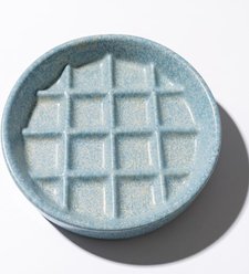 furrybaby Plaid Ceramic Slow Feeder Dog & Cat Bowl, Blue, Small: 2-cup
