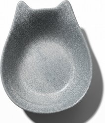 furrybaby Ceramic Tilted Dog & Cat Bowl, Small: 2-cup, Gray