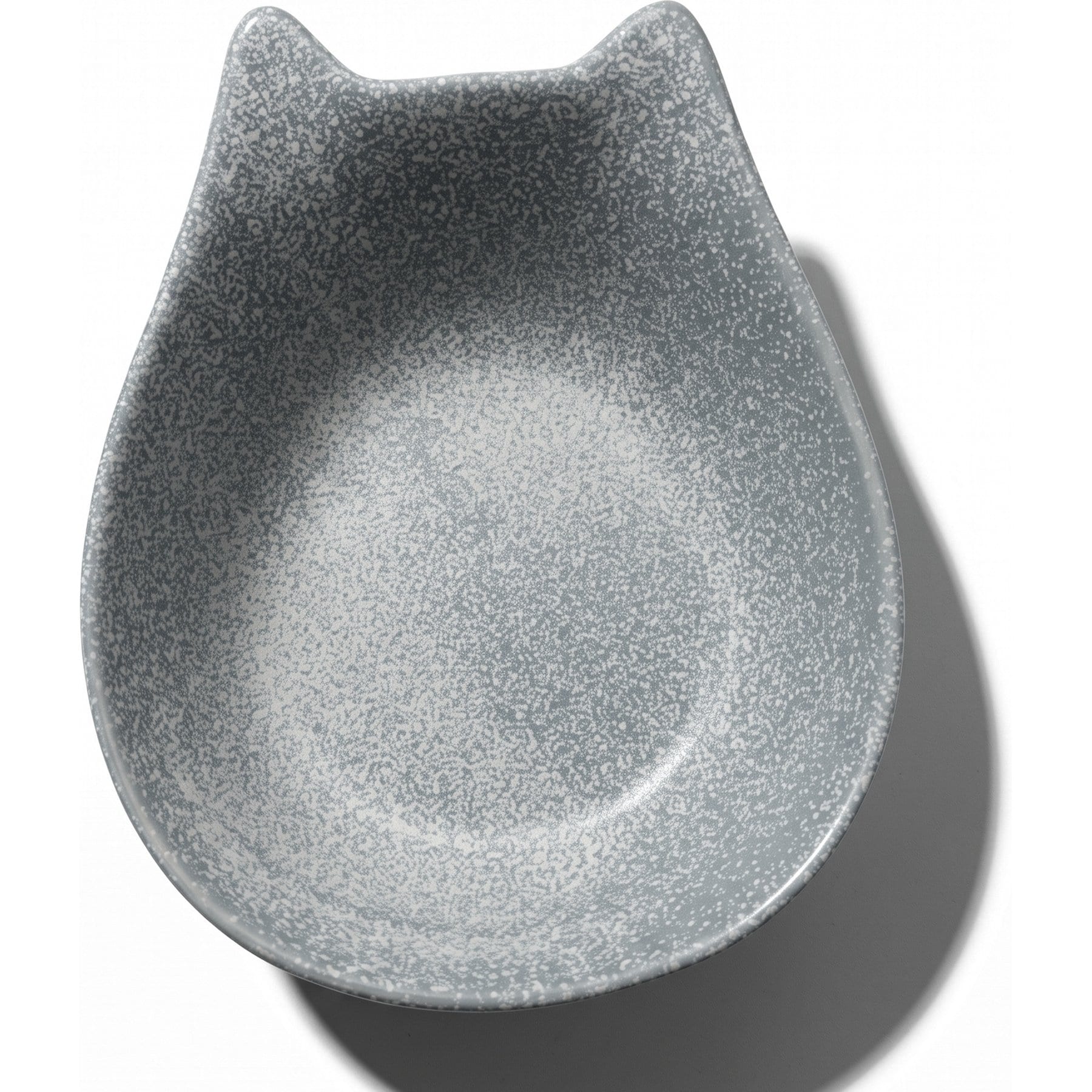 furrybaby Cat-Ear Low-Front Ceramic Dog & Cat Bowl, 2-cup, Gray