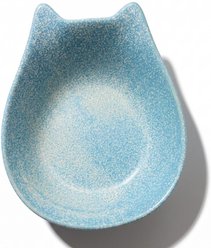 furrybaby Ceramic Tilted Dog & Cat Bowl, Small: 2-cup, Blue