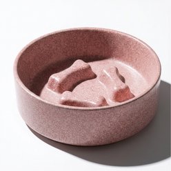 furrybaby Ceramic Slow Feeder Dogs & Cats Bowl, Medium: 6.4-in, Pink