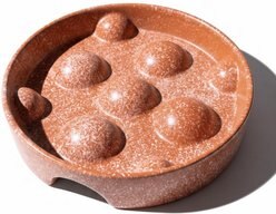 furrybaby Ball Ceramic Slow Feeder Dog & Cat Bowl, Orange, Large: 4-cup