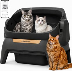 Meowant Self Cleaning Top Entry APP Control & Infrared Safety Sensors Odor Control Automatic Cat Litter-Box, X-Large: 12-L, Black