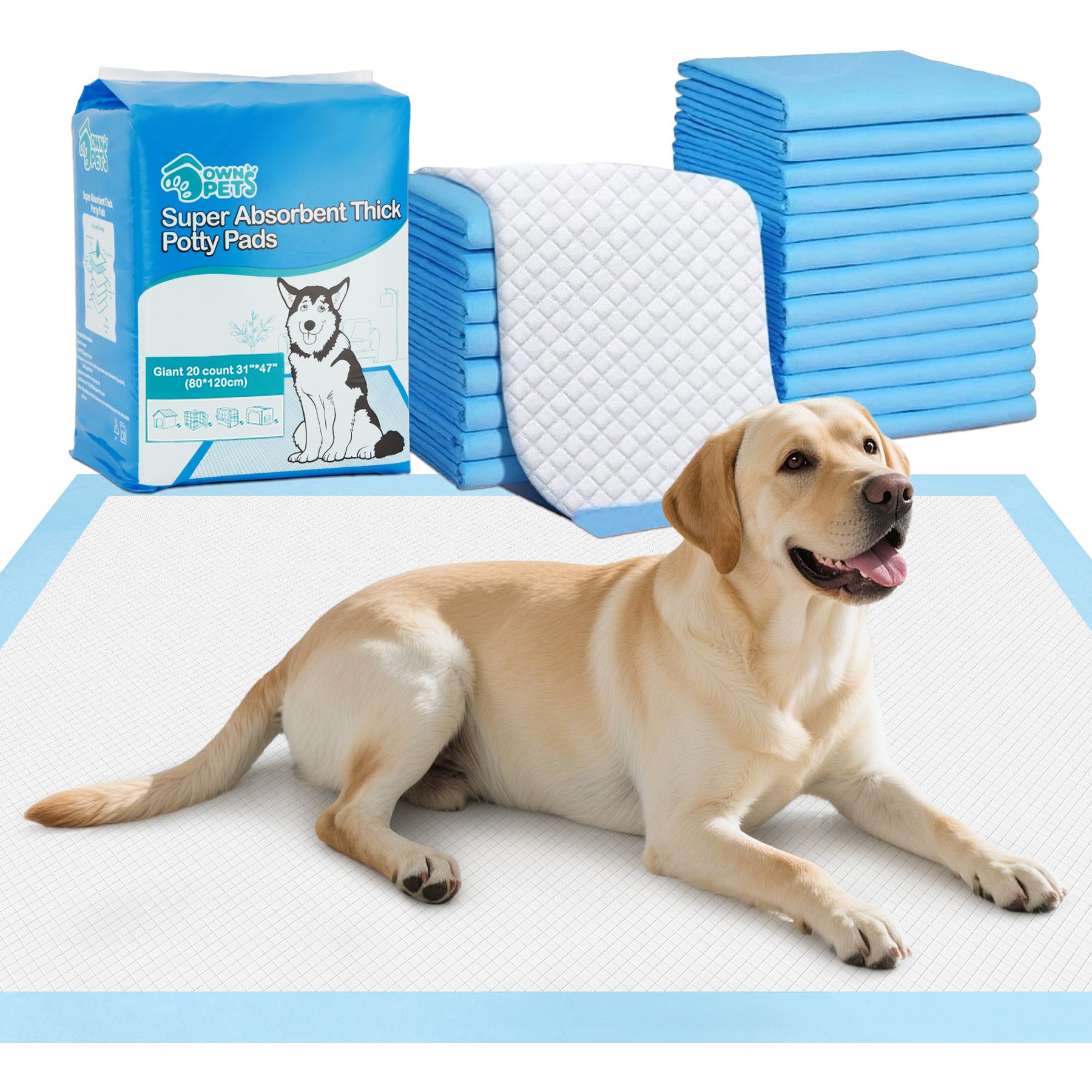 Ownpets X-Large Dog Training Pads, 47x31-in, 20 count