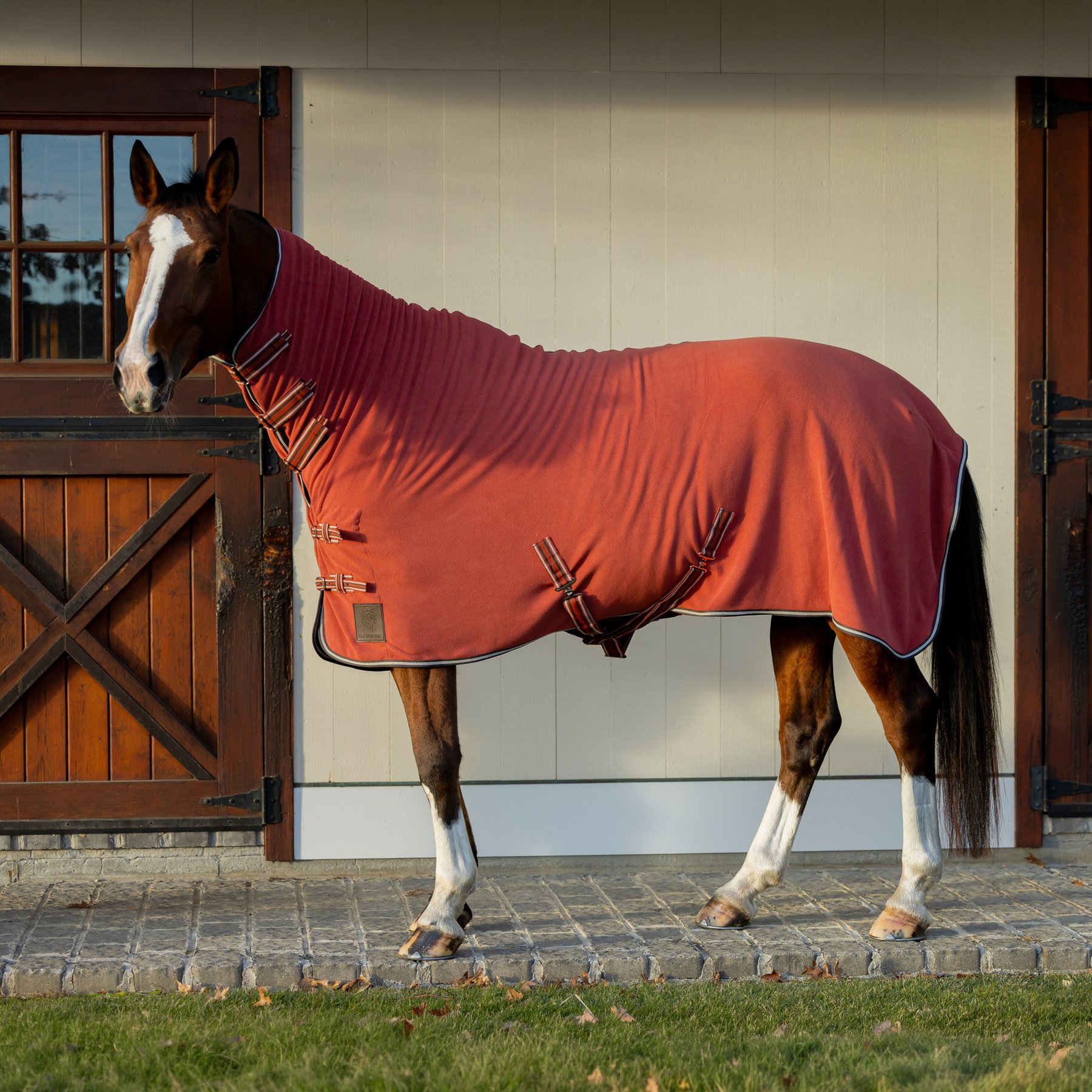 Equinavia Norse Fleece Full Neck Horse Cooler, Chili Oil Red, 82-in