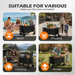 Heeyoo Foldable Wagon Cart Dog Carrier, Black slide 2 of 7