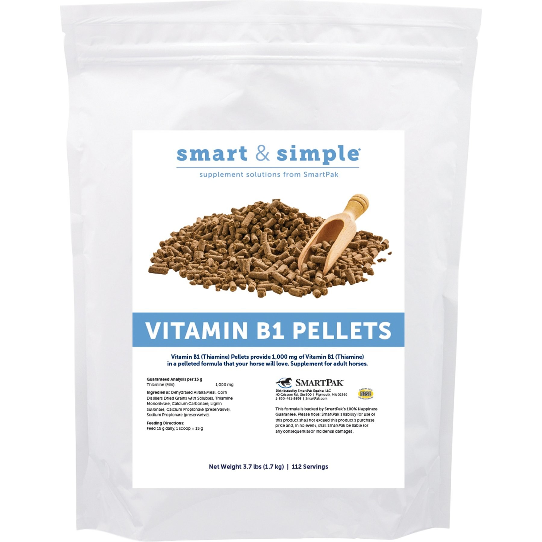 SmartPak Smart & Simple Vitamin B1 Pellets for Horses, 3.7-lb bag