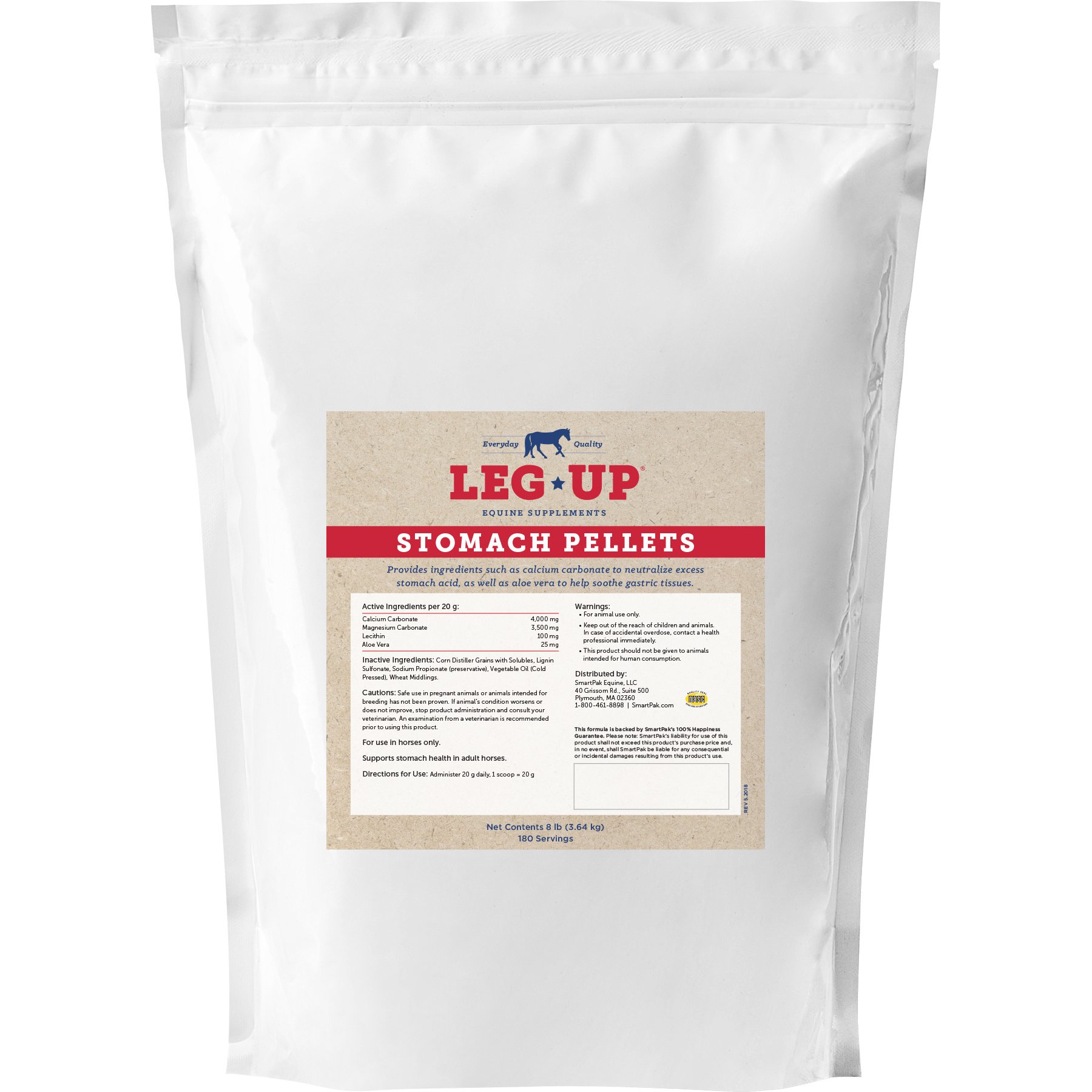 SmartPak Leg Up Stomach Pellets Digestive Aid for Horses, 8-lb
