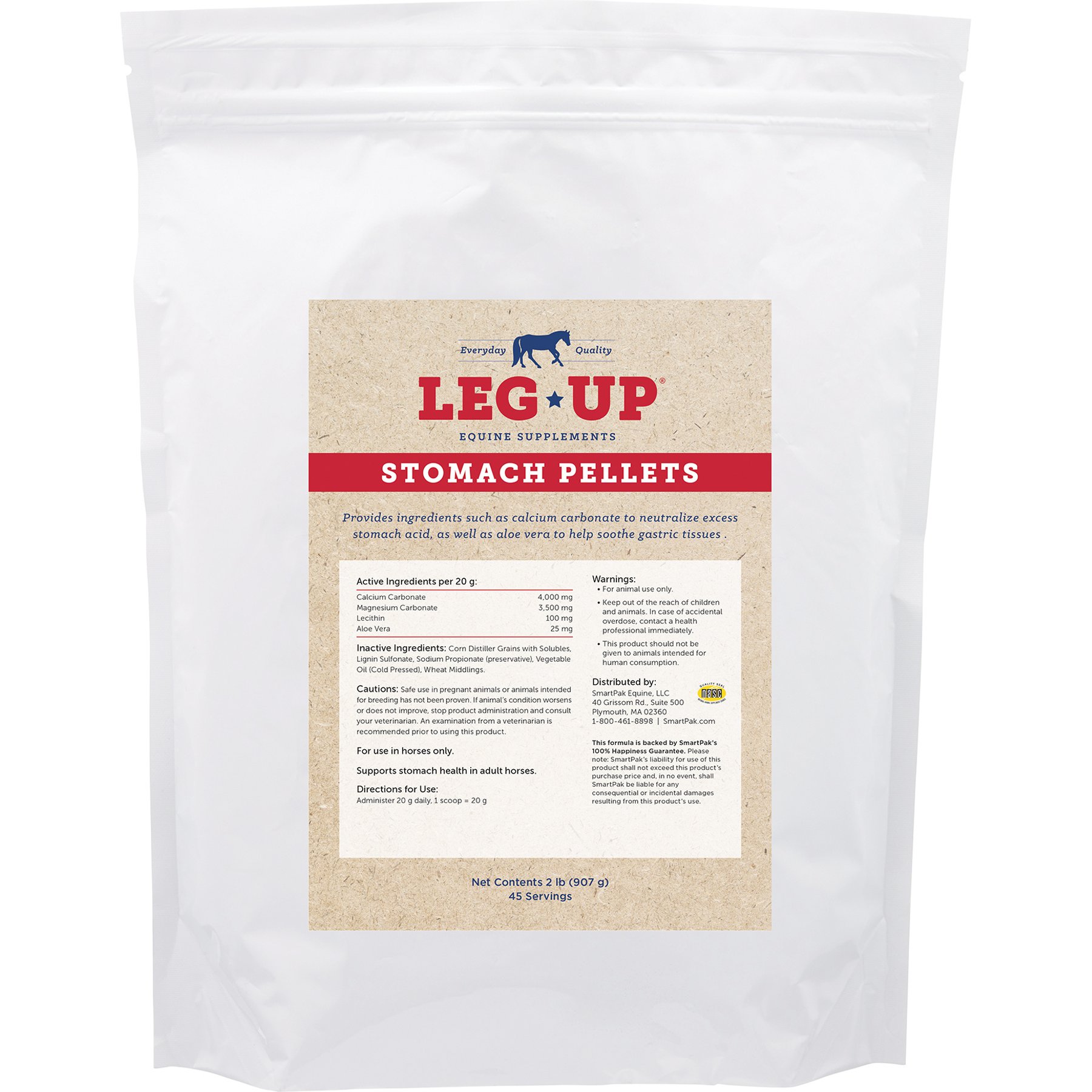 SmartPak Leg Up Stomach Pellets Digestive Aid for Horses, 2-lb