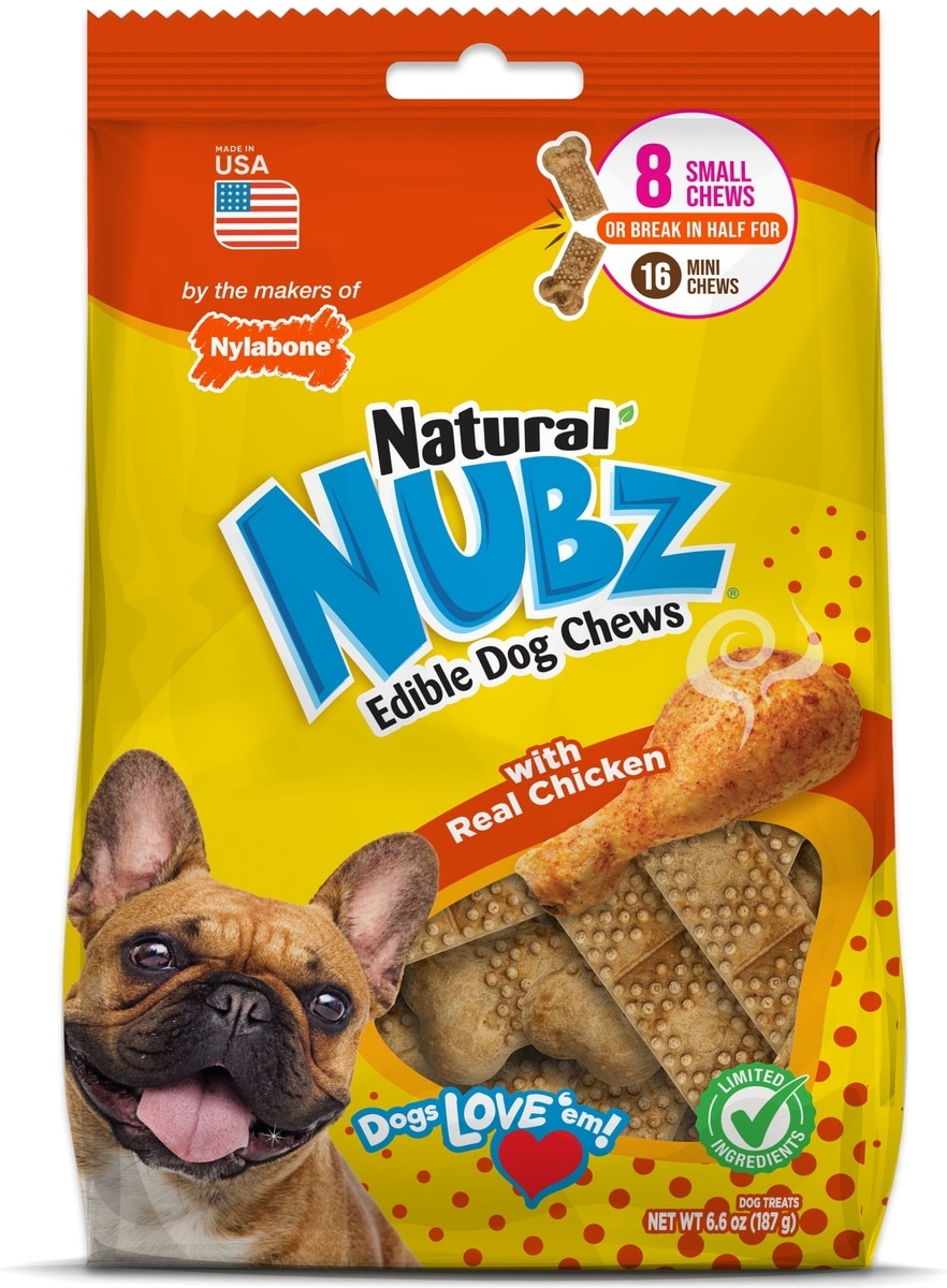 NYLABONE Natural Nubz Chicken Dog Treat, Small, 8 count - Chewy.com