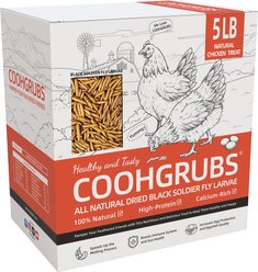 COOHGRUBS Dried Black Soldier Fly Larvae Chicken Treat, 5-lb box