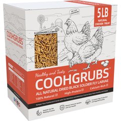 COOHGRUBS Dried Black Soldier Fly Larvae Chicken Treat, 5-lb box