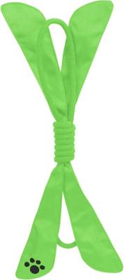 Show full view: Pet Life Extreme Bow Squeak Rope Tug Dog Toy, Green slide 3 of 4