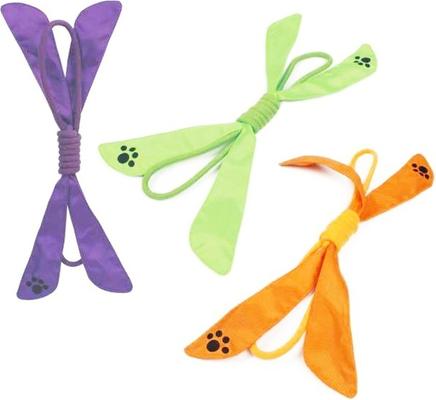 Show full view: Pet Life Extreme Bow Squeak Rope Tug Dog Toy, Green slide 4 of 4