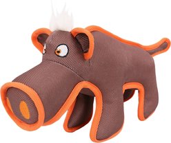 Pet Life Animal Dura-Chew Reinforce Stitched Durable Water Resistant Plush Chew Tugging Dog Toy, Brown