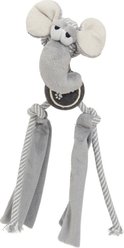 Pet Life Tennis Pawl Rope Squeaker & Crinkle Tennis Dog Toy, Grey