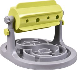 Pet Life Roto Paw IQ Training Interactive Rotating Slow Dog Feeder, Green/Grey