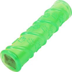 Pet Life Glow-Stick TPR & LED Lighting Squeak & Chew Dog Toy, Green