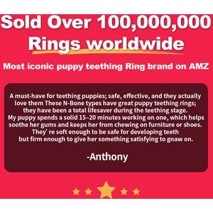 N-Bone Puppy Teething Ring Chicken Flavor Dental Dog Treats, 6 count