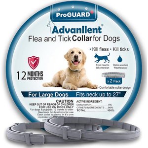 Advanllent Flea & Tick Treatment & Prevention Collar for Dogs, Over 18 lbs, 2 count